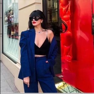 NWT Zara Oversized Denim Blazer Size Medium Bloggers Favorite